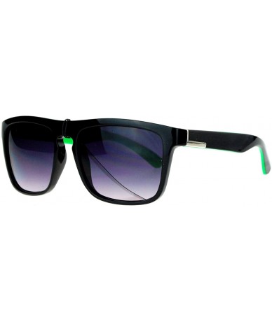 Rectangular Mens Luxury Sport Rectangular Key Hole Plastic Sunglasses - Green - CZ1260IBCAN $9.56