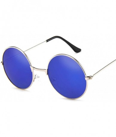 Round Round Glasses Men Women Steampunk Sunglasses Vintage Sunglasse Er 2020 New Mirror UV400 - Black - CP199CHMZXR $20.62