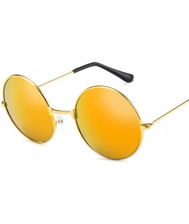 Round Round Glasses Men Women Steampunk Sunglasses Vintage Sunglasse Er 2020 New Mirror UV400 - Black - CP199CHMZXR $20.62