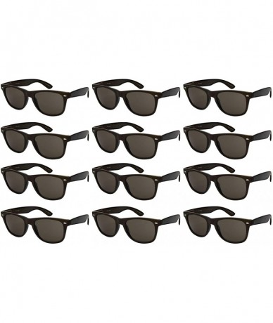 Wayfarer Wholesale 80's Retro Style Horned Rim Sunglasses Unisex Spring Hinge -12 Pack - C618IR5QETH $31.10