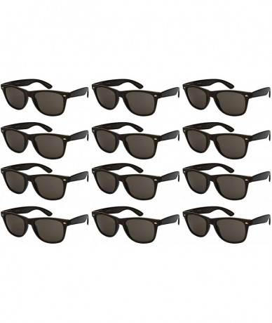 Wayfarer Wholesale 80's Retro Style Horned Rim Sunglasses Unisex Spring Hinge -12 Pack - C618IR5QETH $12.78