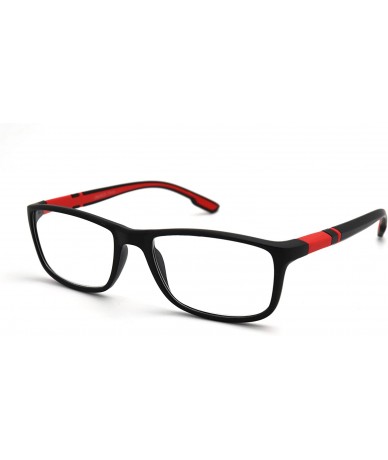 Rectangular Soft Matte Black w/ 2 Tone Reading Glasses Spring Hinge 0.74 Oz - Z1 Matte Black Matte Red - CQ18SZRC97O $18.02