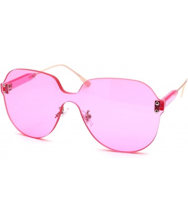 Rimless Womens Thick Plastic Rimless Shield Butterfly Ironic Sunglasses - Pink - CJ18W8K4DTL $15.27