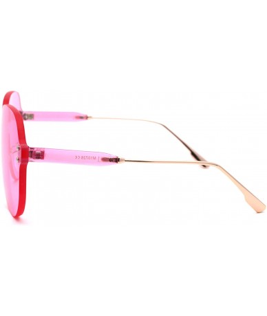 Rimless Womens Thick Plastic Rimless Shield Butterfly Ironic Sunglasses - Pink - CJ18W8K4DTL $15.27