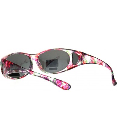 Oval Polarized 60mm Wearover Oval Fit Over Translucent Plastic Sunglasses - Flower - C618KQALU3T $14.34
