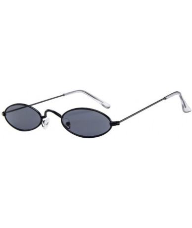 Oval Fashion Mens Womens Retro Small Oval Sunglasses Metal Frame Shades Eyewear (A) - A - CA195NKX40G $6.66