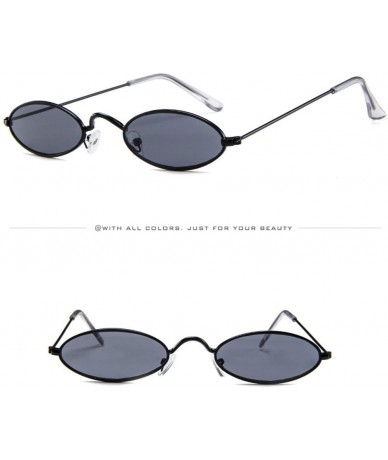 Oval Fashion Mens Womens Retro Small Oval Sunglasses Metal Frame Shades Eyewear (A) - A - CA195NKX40G $6.66