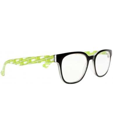 Square Stylish Readers Large Big Square Clears Lens Check Patterns Reading Glasses +1.00 ~ +4.00 - Green - C5188NKRTA2 $8.54