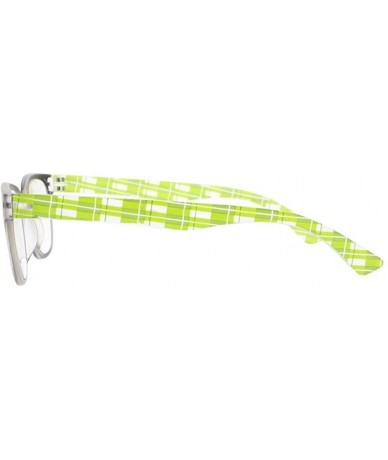 Square Stylish Readers Large Big Square Clears Lens Check Patterns Reading Glasses +1.00 ~ +4.00 - Green - C5188NKRTA2 $8.54