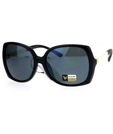 Butterfly Elegant Unique Arm Diva Designer Butterfly Plastic Womens Sunglasses - Matte Black - CL12O4X7G54 $22.42
