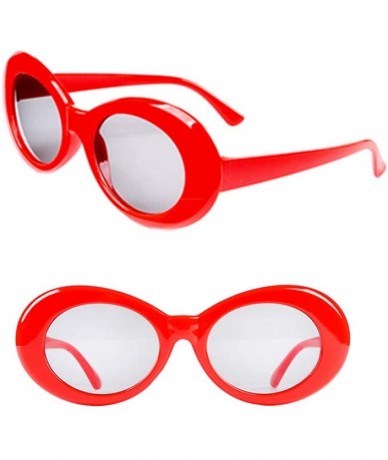 Goggle Clout Oval Goggles Thick Frame Kurt Cobain Round Mod Retro Sunglasses Women Men Girl Boy (12 White) - 1 Pack - CY18TRL...
