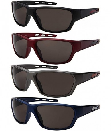 Sport Wrap Style Sport Sunglasses Men Women Mirrored Lens 570116MT - Matte Blue Frame/Grey Lens - CL18M5606DN $8.61