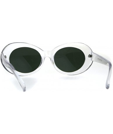 Round Womens Oval Round Thick Plastic Vintage 20s Mod Sunglasses - Clear - CE186C27KEN $8.47