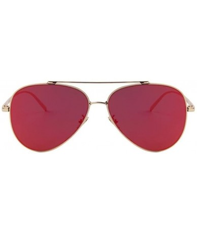 Aviator Women UV400 Sunglass Men Ultralight Flat Coating Mirror Lens Sunglasses - Red - CN17YZCT6QN $13.61
