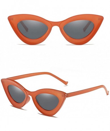 Cat Eye Vintage Polarized Cat Eye Sunglasses - Women Men Retro Cateye Sun Glasses Pointy Sunglasses - 5 - C118UO5U4E8 $14.47