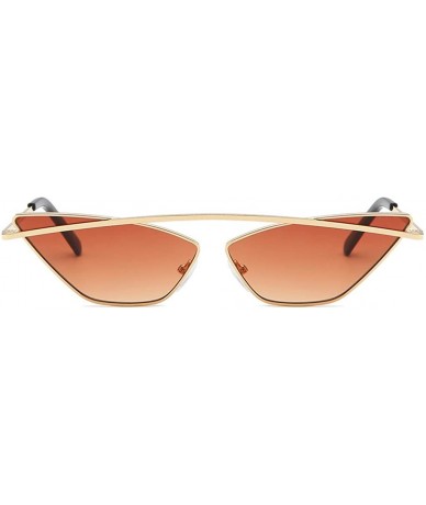 Cat Eye Women's Fashion Cat Eye Shade Sunglasses Integrated Stripe Vintage Glasses 2019 Fashion - Brown - C418TM9GC58 $10.22