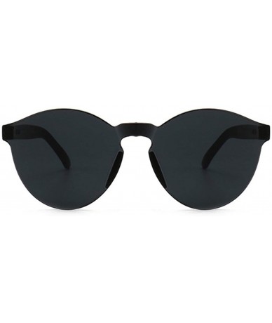Rimless Fashion New Round Sunglasses Women Vintage Metal Frame Yellow Lens Colorful Shade Sun Glasses Female UV400 - Pink - C...