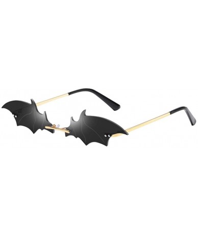 Oversized Fashion Bat Sunglasses for Women Men - Vintage Funny Frameless Gothic Glasses Eyewear (C) - C - CF1903466TW $18.35