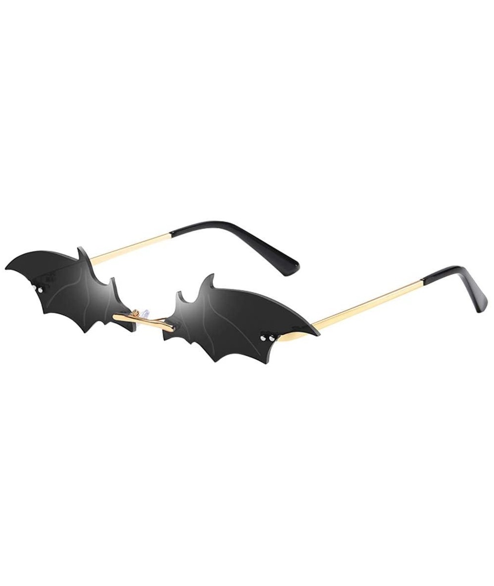 Oversized Fashion Bat Sunglasses for Women Men - Vintage Funny Frameless Gothic Glasses Eyewear (C) - C - CF1903466TW $11.83