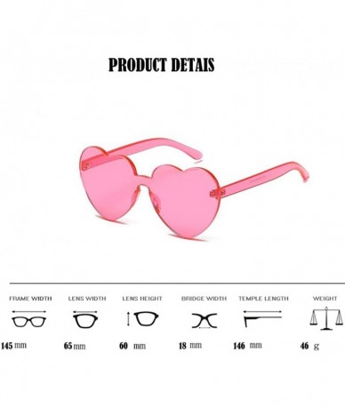 Rimless Heart Shaped Rimless Sunglasses Candy Steampunk Lens for women girl - Pink - C8189AY9Y6K $11.03