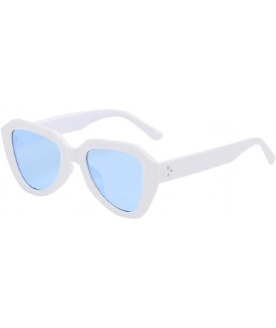 Rimless Sunglasses Polarized Irregular Vintage - White - C118TU06RCC $18.85