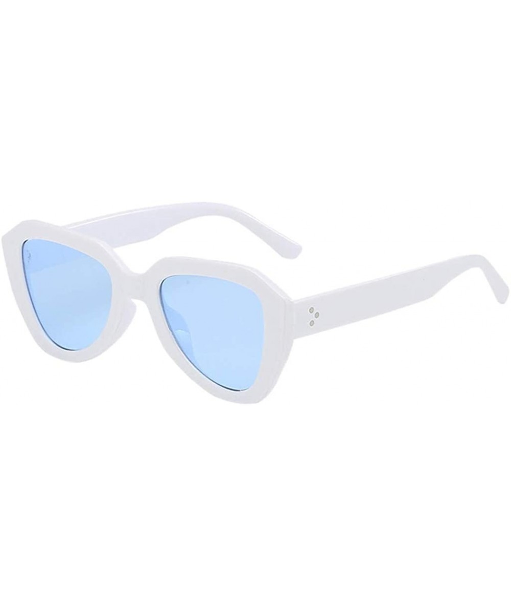 Rimless Sunglasses Polarized Irregular Vintage - White - C118TU06RCC $11.21
