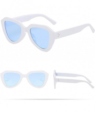 Rimless Sunglasses Polarized Irregular Vintage - White - C118TU06RCC $11.21
