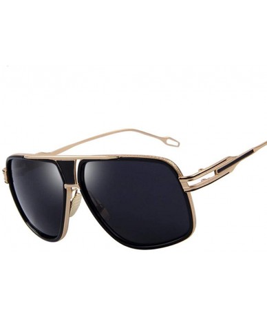 Goggle Men's Sunglasses Newest Vintage Big Frame Goggle Summer Style Brand C01 Black - C02 Blue - CF18XE0IO4A $16.33