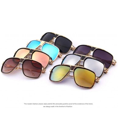 Goggle Men's Sunglasses Newest Vintage Big Frame Goggle Summer Style Brand C01 Black - C02 Blue - CF18XE0IO4A $16.33