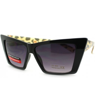 Rectangular Women's Retro Fashion Sunglasses Rectangular Cateye Leopard - Brown - CB11PWB4OTH $7.71