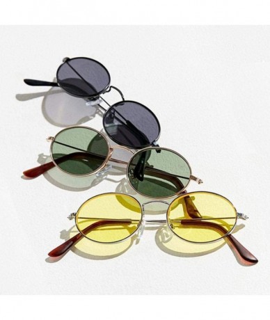 Aviator Retro Sunglasses Vintage Small Metal Oval Frame Colorful UV400 Mirror Travel 5 - 3 - CW18YQNAQSY $7.77