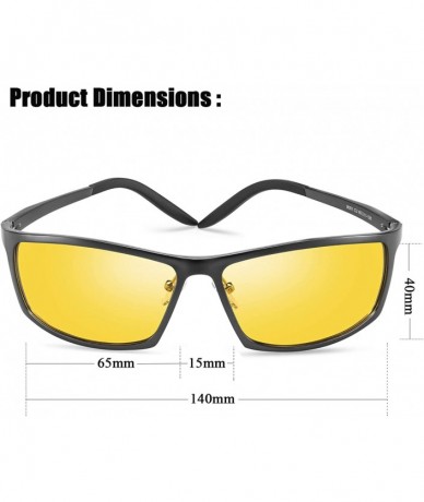 Rectangular Polarized Night Driving Glasses Anti-Glare UV 400 Protection Night Vision Glasses for Men and Women - CO18AZADG9E...