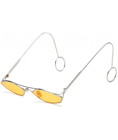 Round Unisex Sunglasses Retro Silver Drive Holiday Round Non-Polarized UV400 - Yellow - CA18R94X5AC $13.02