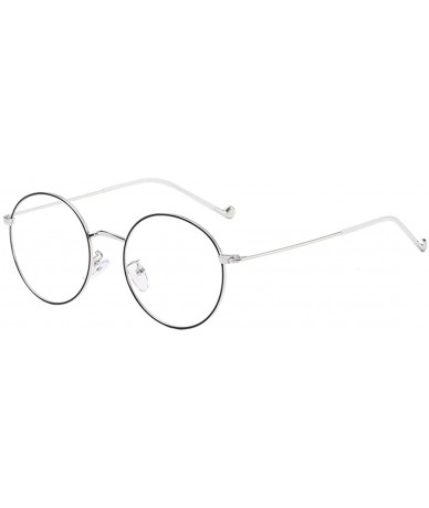 Round Fashion Anti-blue light Hiramitsu Myopia Glasses Retro Glasses - Black Silver - C31978D762A $47.05