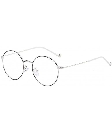 Round Fashion Anti-blue light Hiramitsu Myopia Glasses Retro Glasses - Black Silver - C31978D762A $21.15