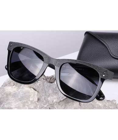 Rectangular Square Sunglasses for Men Women TR90 Unbreakable - 100% UV Protection - Black Frame/Black Lens(polarized) - CC183...
