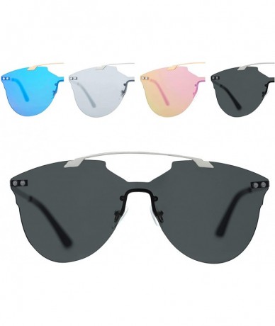 Rimless Men Women Sunglasses Square Blaze Double Bridge UV400 Protection Light Weight - CV18OHKTOO4 $11.19