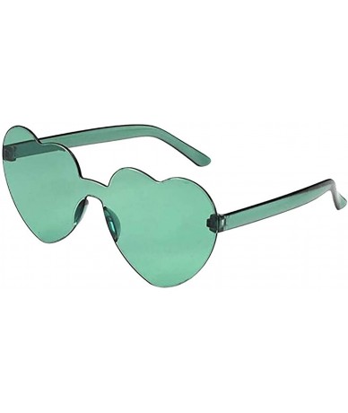 Rimless Heart Shape Rimless sunglasses Festival Party Glasses Women PC Frame Resin Lens Sunglasses UV400 Sunglass - CV199ZMAW...