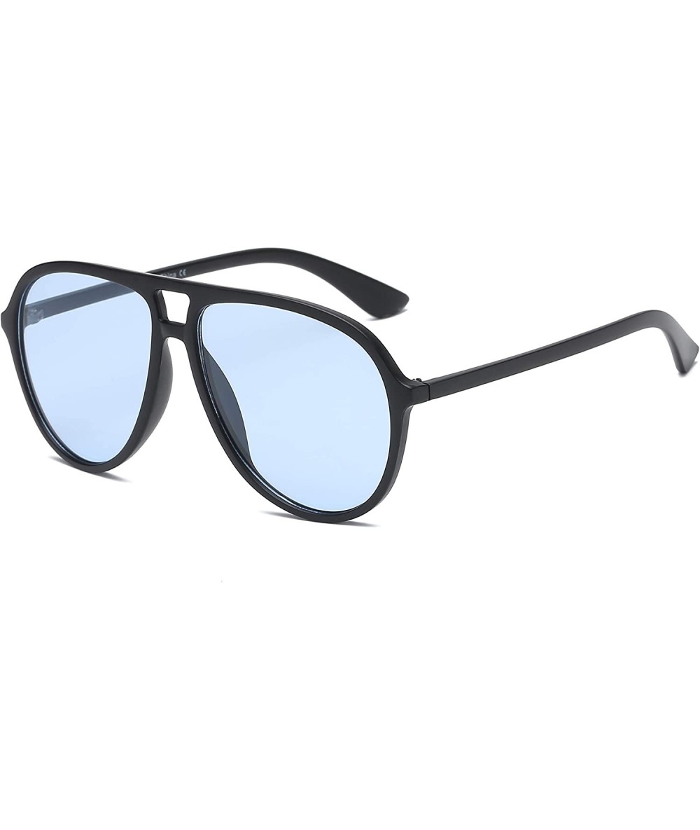 Oversized Modern Fashion Aviator Sunglasses for Men and Women UV400 Protection - Blue - CW18IGIZK97 $17.83