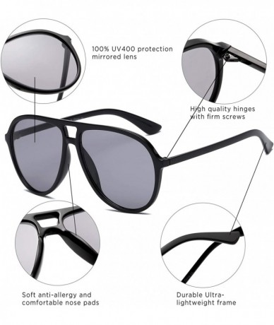 Oversized Modern Fashion Aviator Sunglasses for Men and Women UV400 Protection - Blue - CW18IGIZK97 $17.83
