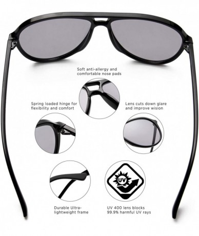 Oversized Modern Fashion Aviator Sunglasses for Men and Women UV400 Protection - Blue - CW18IGIZK97 $17.83
