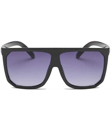 Square Square Sunglasses Women Big Black Sun Glasses Female Mirror Shades Ladies - Black - CQ198XROQGQ $11.25