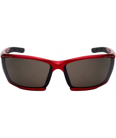 Sport Premium Sports Sunglasses w/Flash Mirror Lens 570087MMT-FM - Metallic Red - C112K07OWEJ $13.67