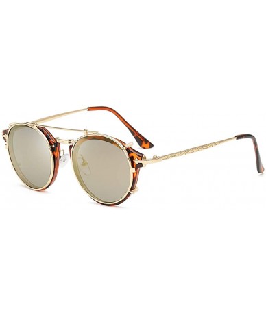 Oval Luxury Sunglasses Metal Frame-Classic Matte Shade Glasses-Polarized Unisex - G - CL190O34MZ3 $32.14