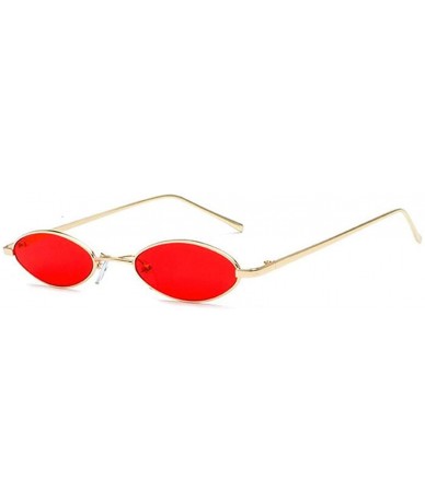 Oval Vintage Oval Sunglasses Small Metal Frames Designer Glasses - C1 - CD18EKX48T2 $16.73