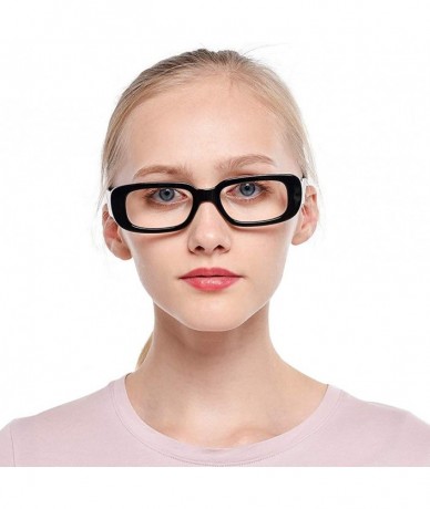 Rectangular Womens Anti-Blue Blocker Light Rectangle Reading Glasses - Anti Blue - Black - C318Z0DU4A0 $12.34