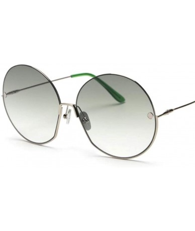 Goggle Luxury Vintage Round Sunglasses Women Fashion Half Frame Tinted Lens Oversized Sun Glasses FeLady Big Shades - CQ199C0...