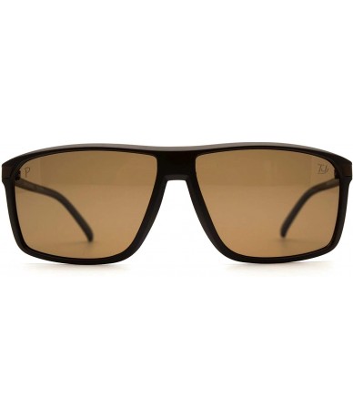 Rectangular p596 Rectangular Style Polarized- for Mens 100% UV PROTECTION - Brown-brown - CH192TGW3XE $24.19