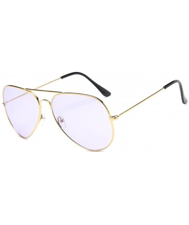 Rimless Unisex Gold Wire Frame Tinted Lens Aviator Sunglasses - Gold - CP185W85D84 $27.12