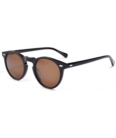 Round Vintage Round Sunglasses For Men Polarized Circle Frame For Women UV400 Large Eyeglasses - C4197XYT7TC $44.39